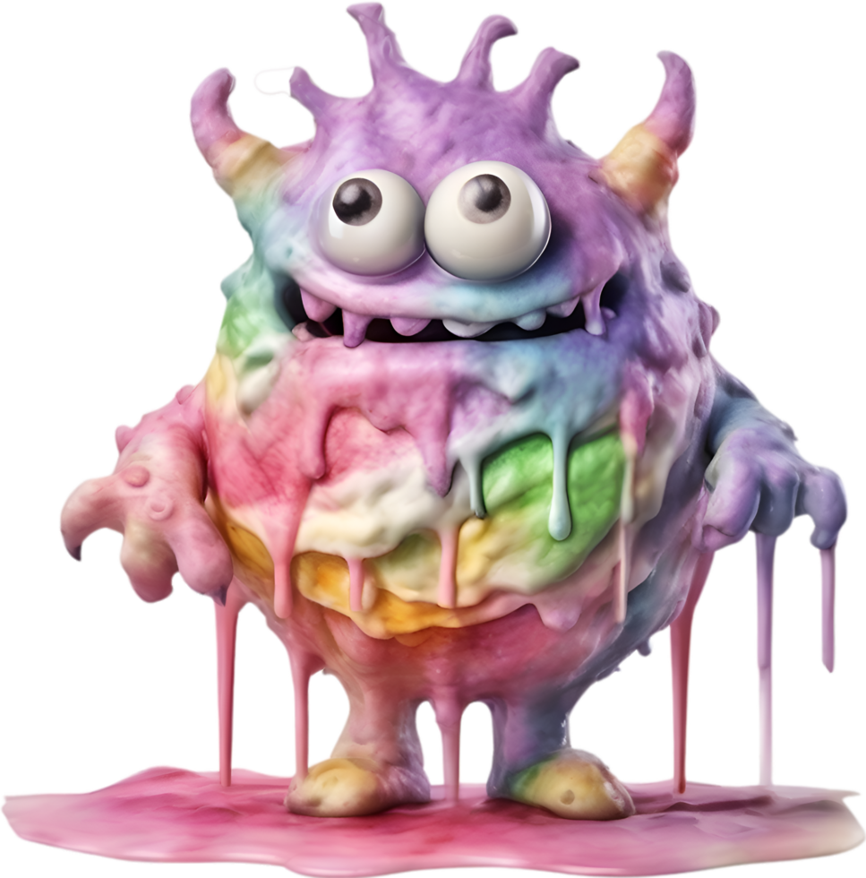 AI generated An Ice Cream monster painting. Ai-generated. png