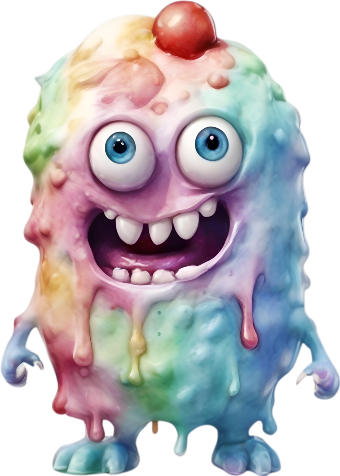 AI generated An Ice Cream monster painting. Ai-generated. png