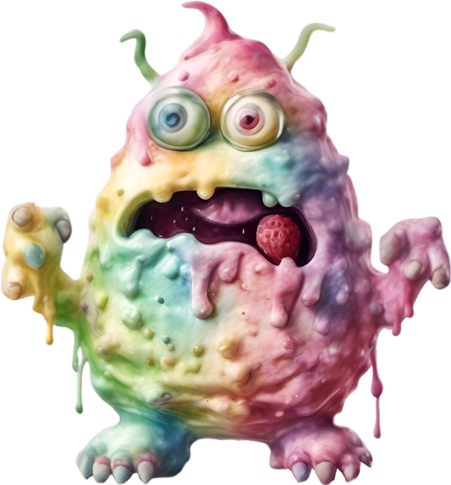 AI generated An Ice Cream monster painting. Ai-generated. png