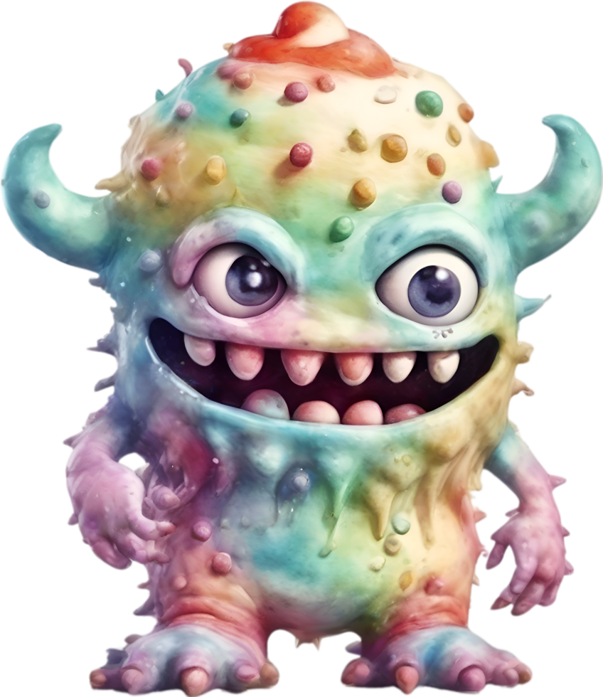 AI generated An Ice Cream monster painting. Ai-generated. png