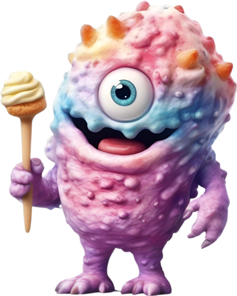 AI generated An Ice Cream monster painting. Ai-generated. png