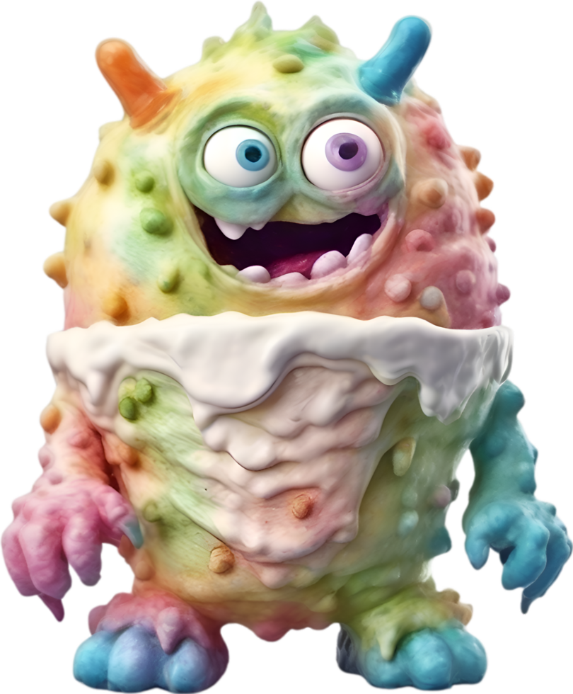 AI generated An Ice Cream monster painting. Ai-generated. png