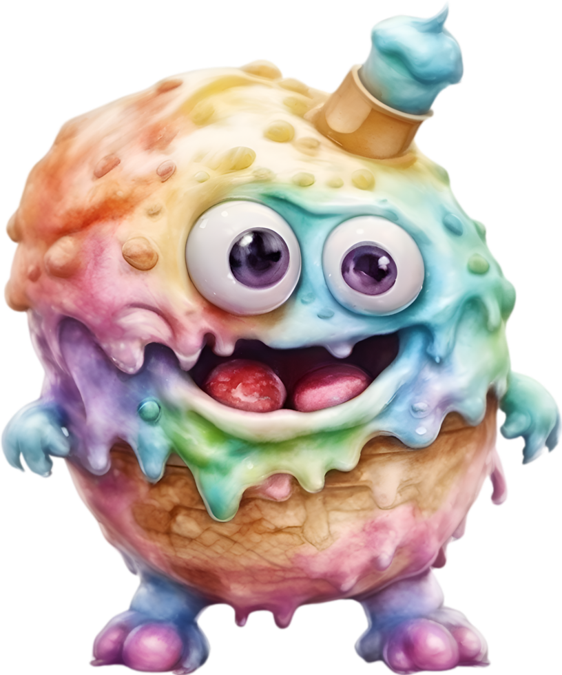 AI generated An Ice Cream monster painting. Ai-generated. png