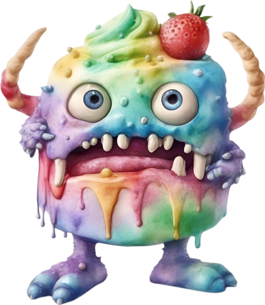 AI generated An Ice Cream monster painting. Ai-generated. png