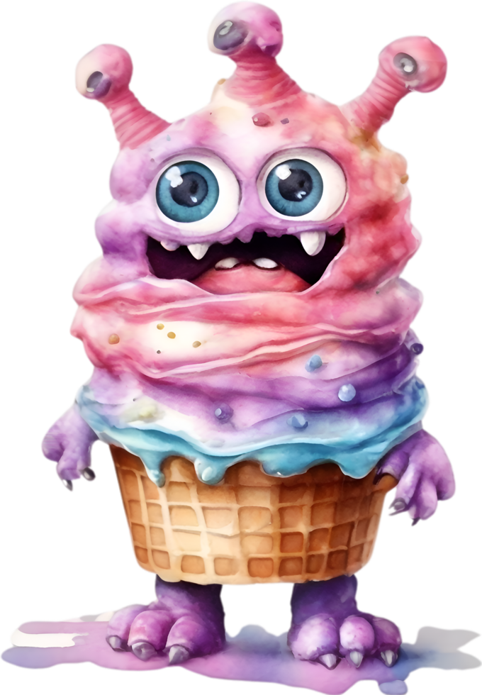 AI generated An Ice Cream monster painting. Ai-generated. png