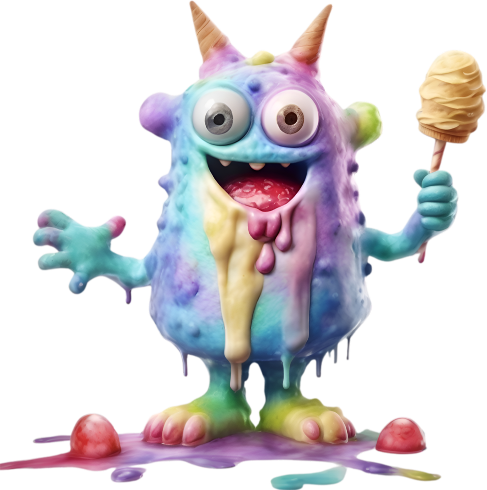 AI generated An Ice Cream monster painting. Ai-generated. png