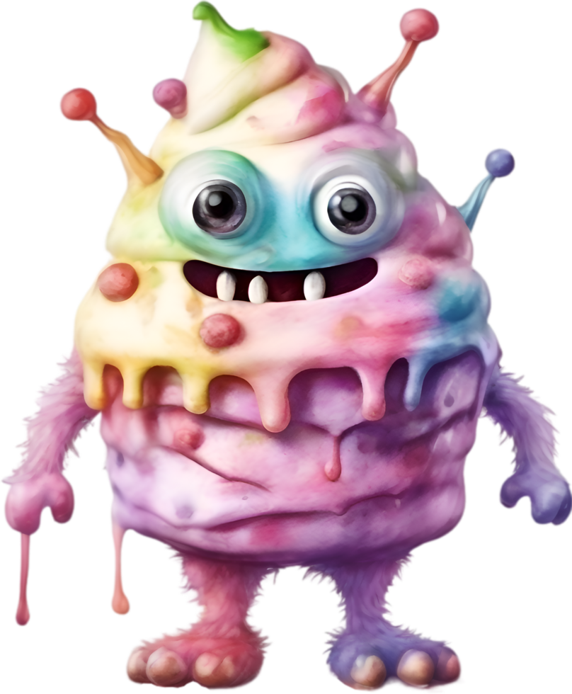 AI generated An Ice Cream monster painting. Ai-generated. png