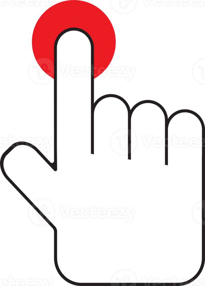 The hand click point for choice or wed concept. png