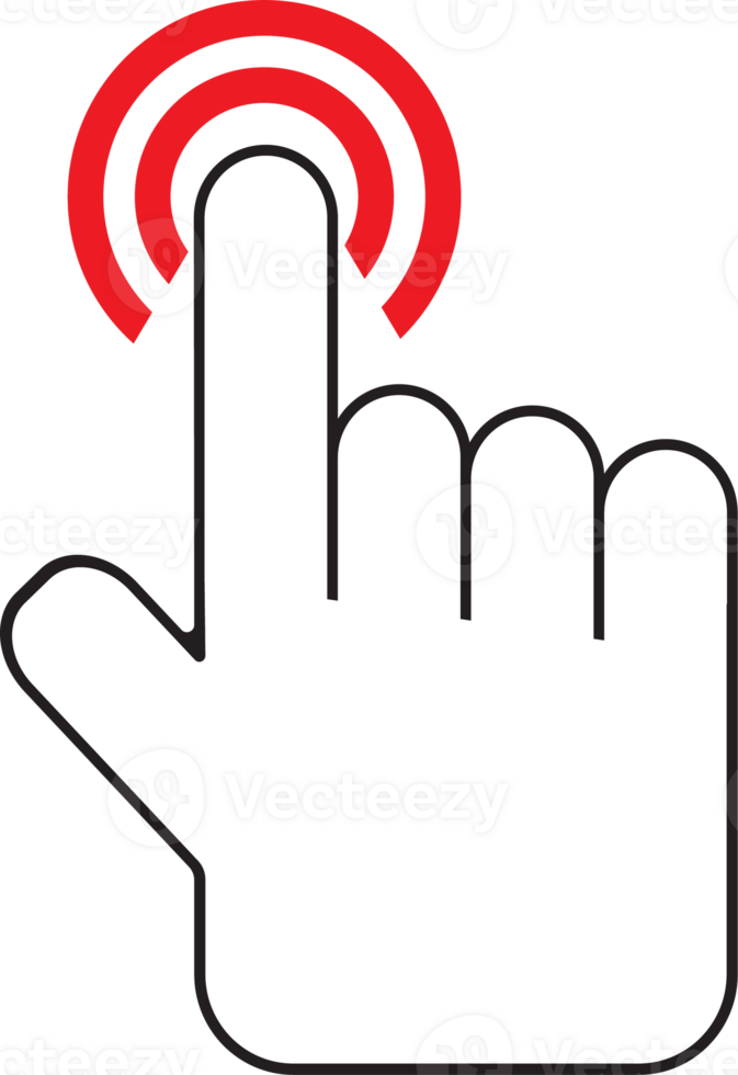 The hand click point for choice or wed concept. png