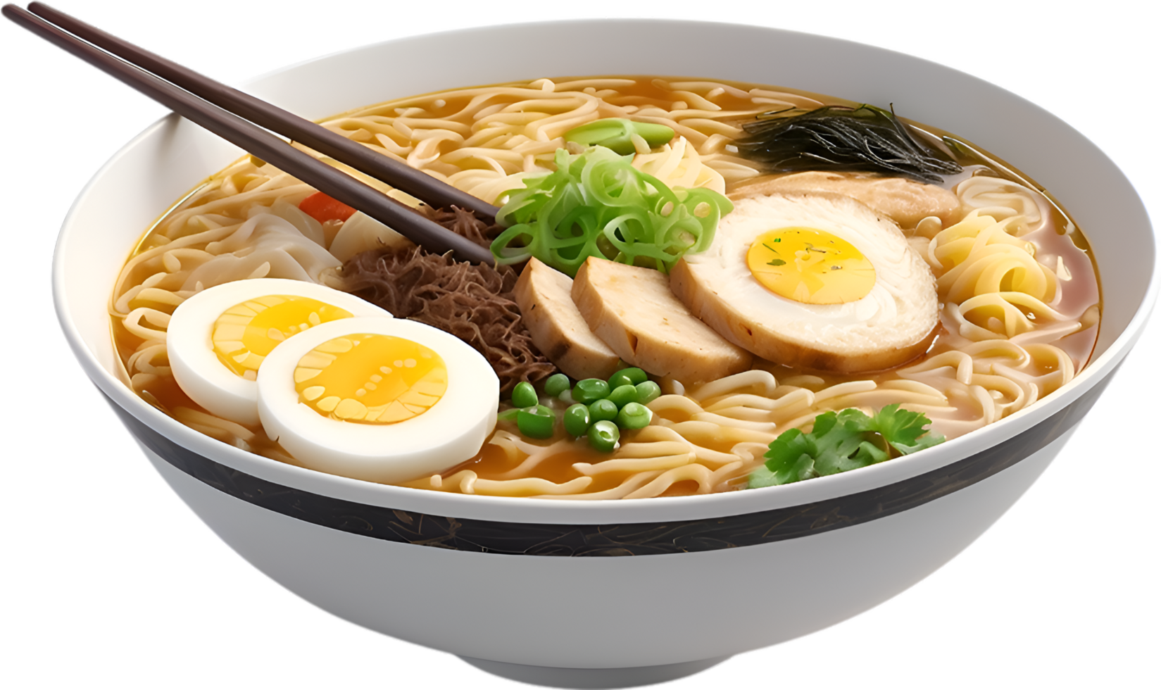 AI generated Delicious-looking Ramen. Ai-generated. png