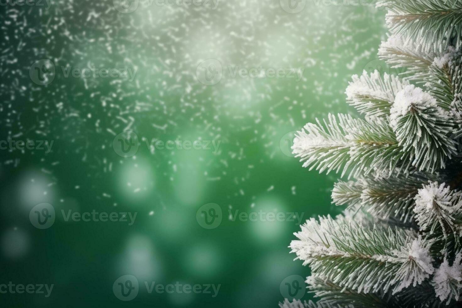 AI generated Close up macro view of fir tree branches photo