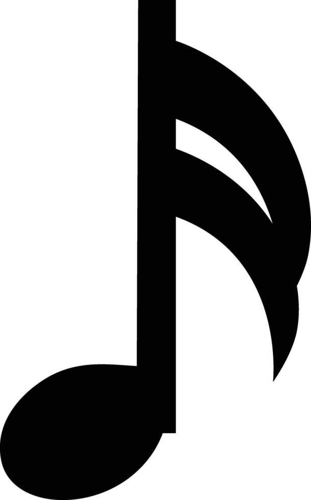 música notas icono en plano estilo. musical llave señales. aislado en sólido pictograma negro musical sencillo símbolo elementos. vector para aplicaciones y sitio web