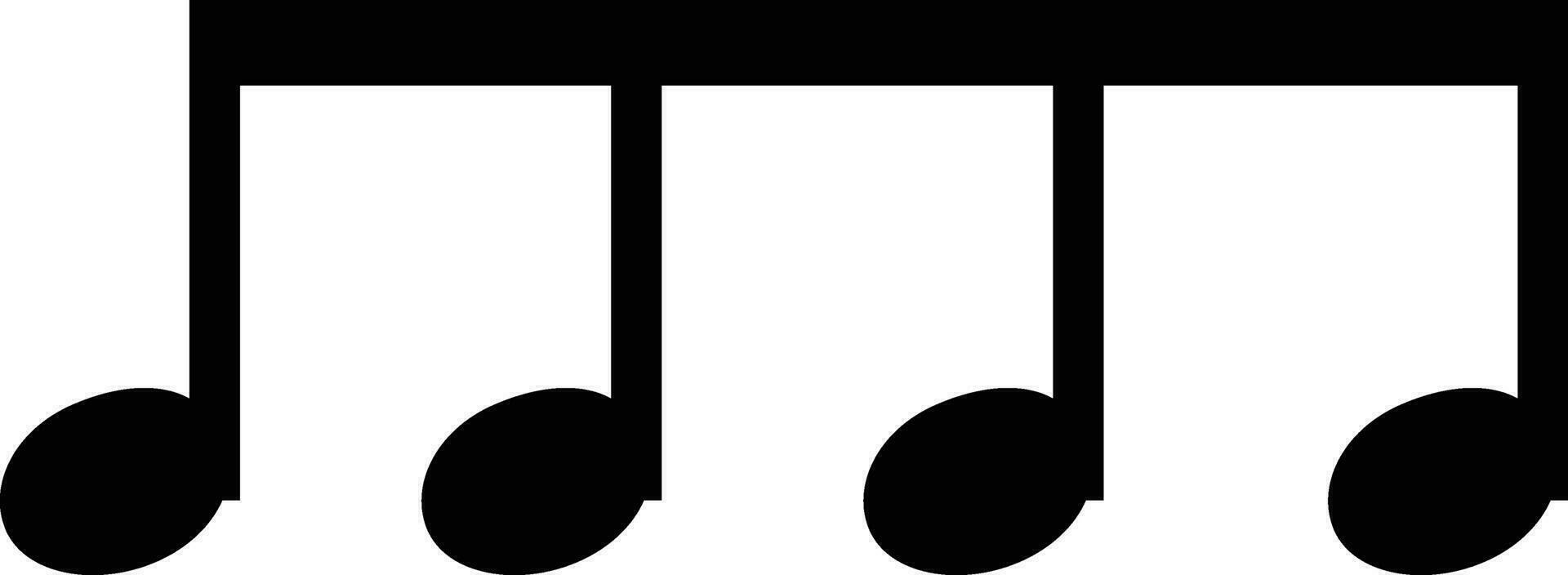 música notas icono en plano estilo. musical llave señales. aislado en sólido pictograma negro musical sencillo símbolo elementos. vector para aplicaciones y sitio web