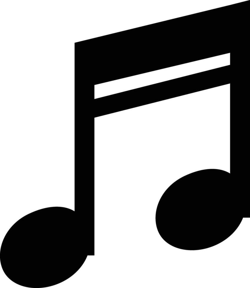 música notas icono en plano estilo. musical llave señales. aislado en sólido pictograma negro musical sencillo símbolo elementos. vector para aplicaciones y sitio web