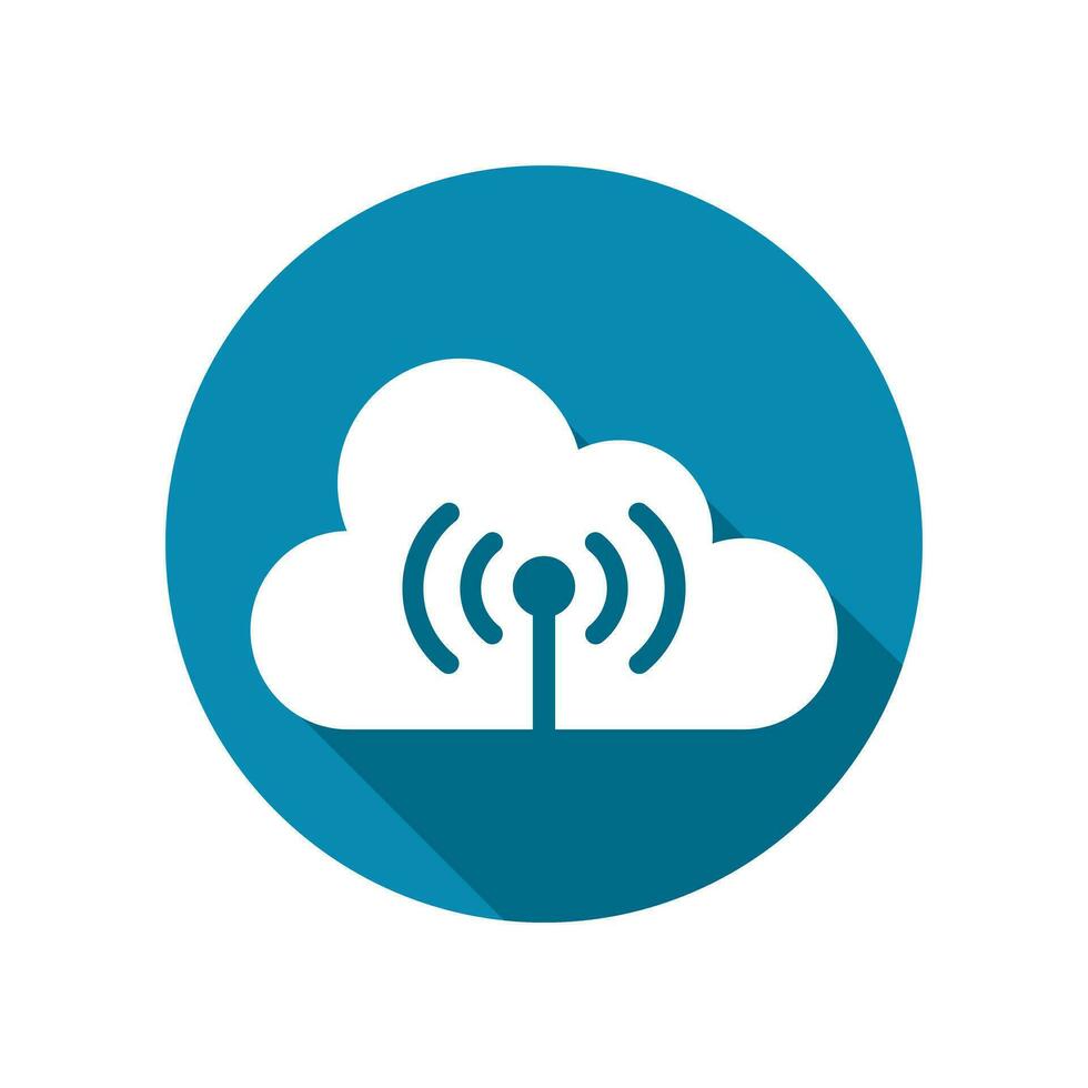 Transmitter Antenna Signal icon on cloud vector