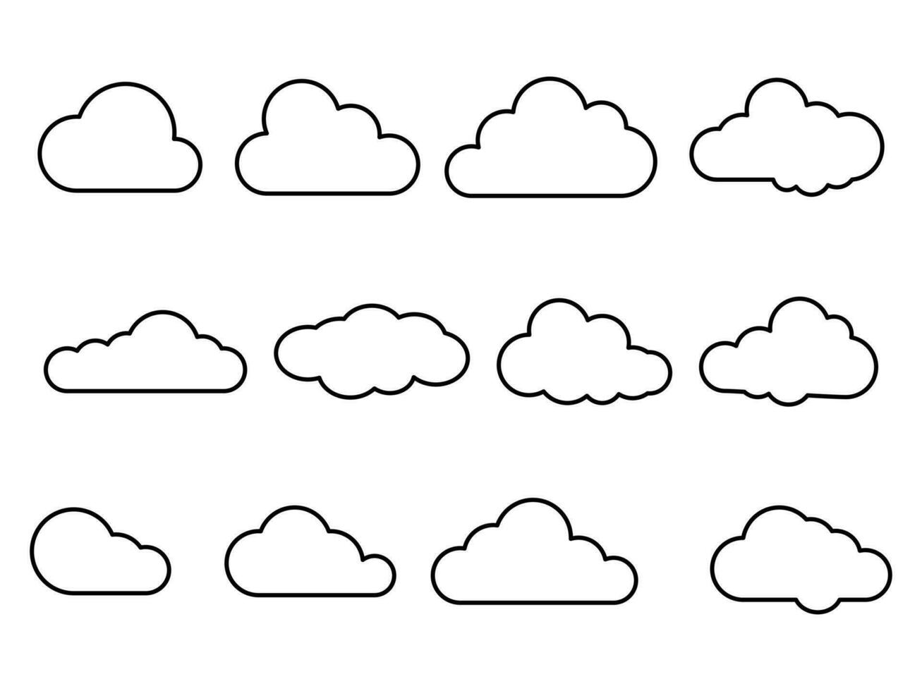 nubes icono. nube y meteorología concepto vector