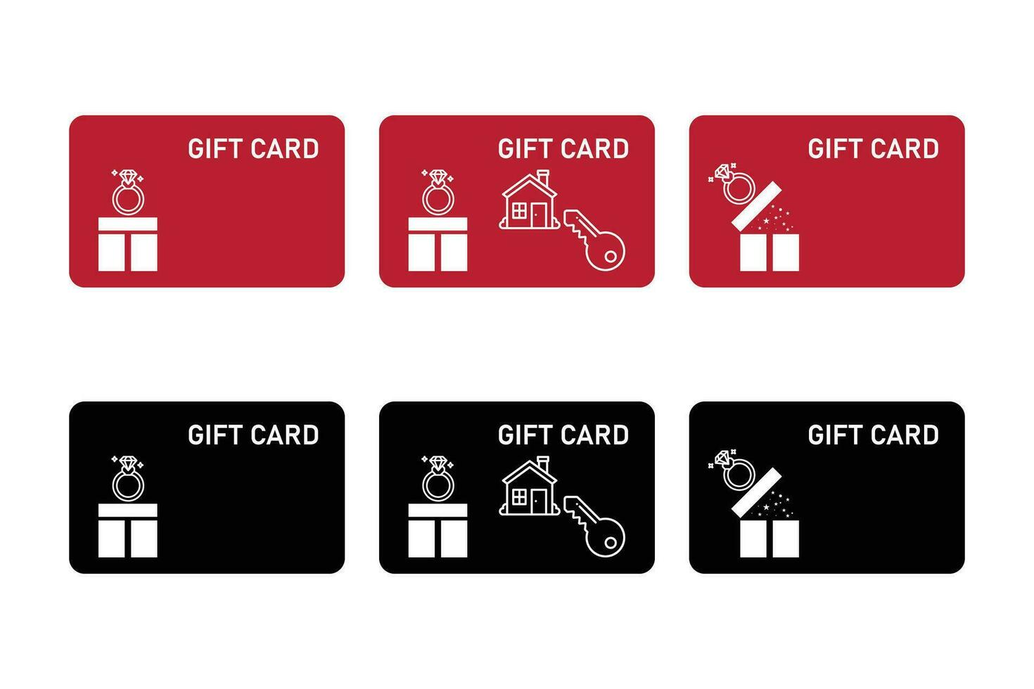 regalo tarjetas, compras regalo tarjetas vector ilustración.