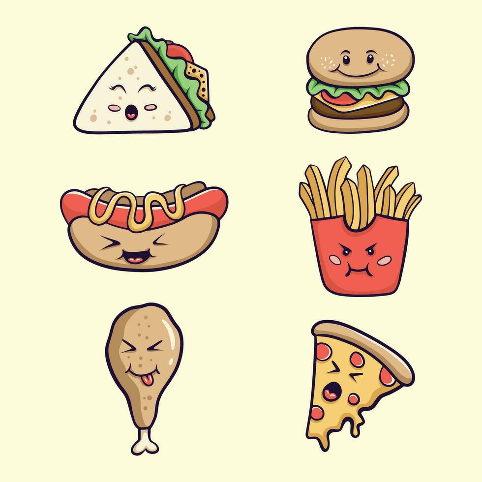 fast food cute vector art