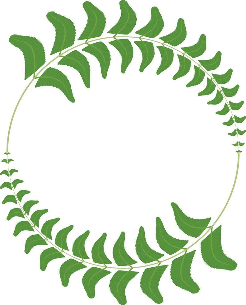 a green wreath with leaves on it logo and iconic round circle vector design