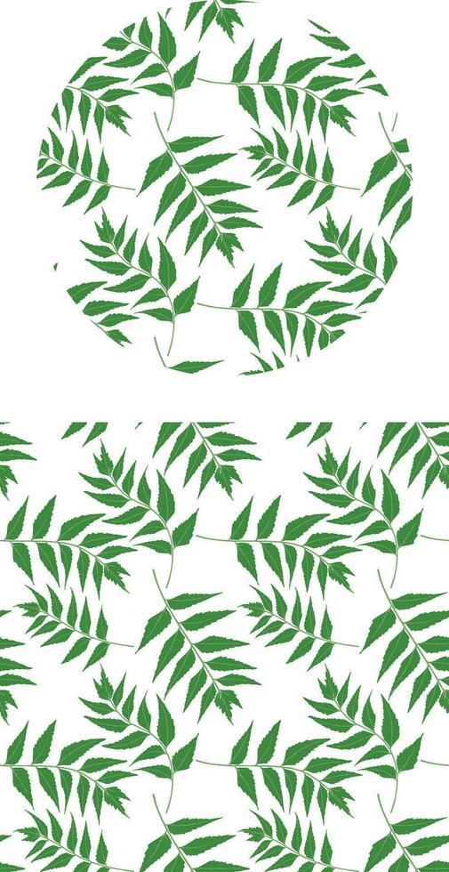 verde hojas en blanco antecedentes vector, un sin costura modelo con verde hojas vector diseño con agua color, repetido patrón, tela imprimir, textil diseño