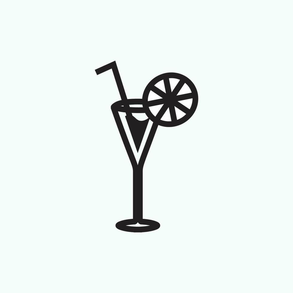 vector ilustración - jugo bebida vaso para bar o café - plano silueta estilo