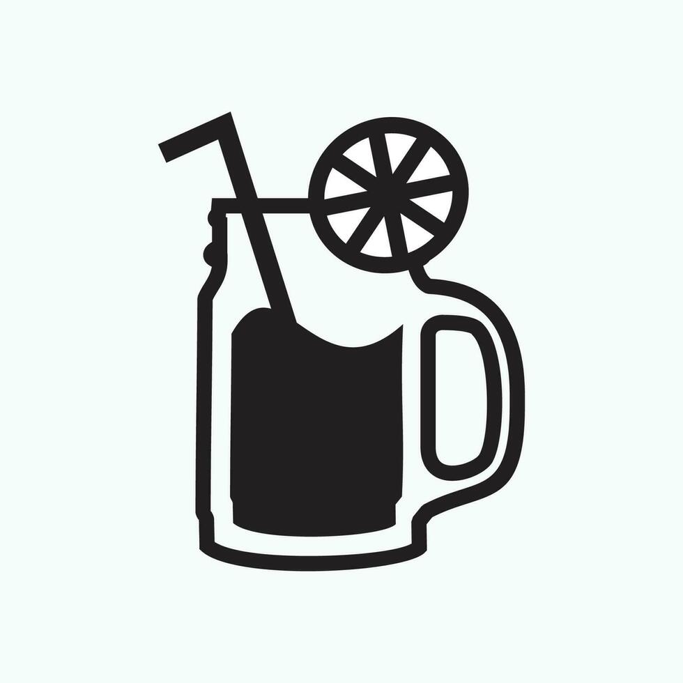 privado ilustración - jugo bebida vaso para bar o café - plano silueta estilo vector