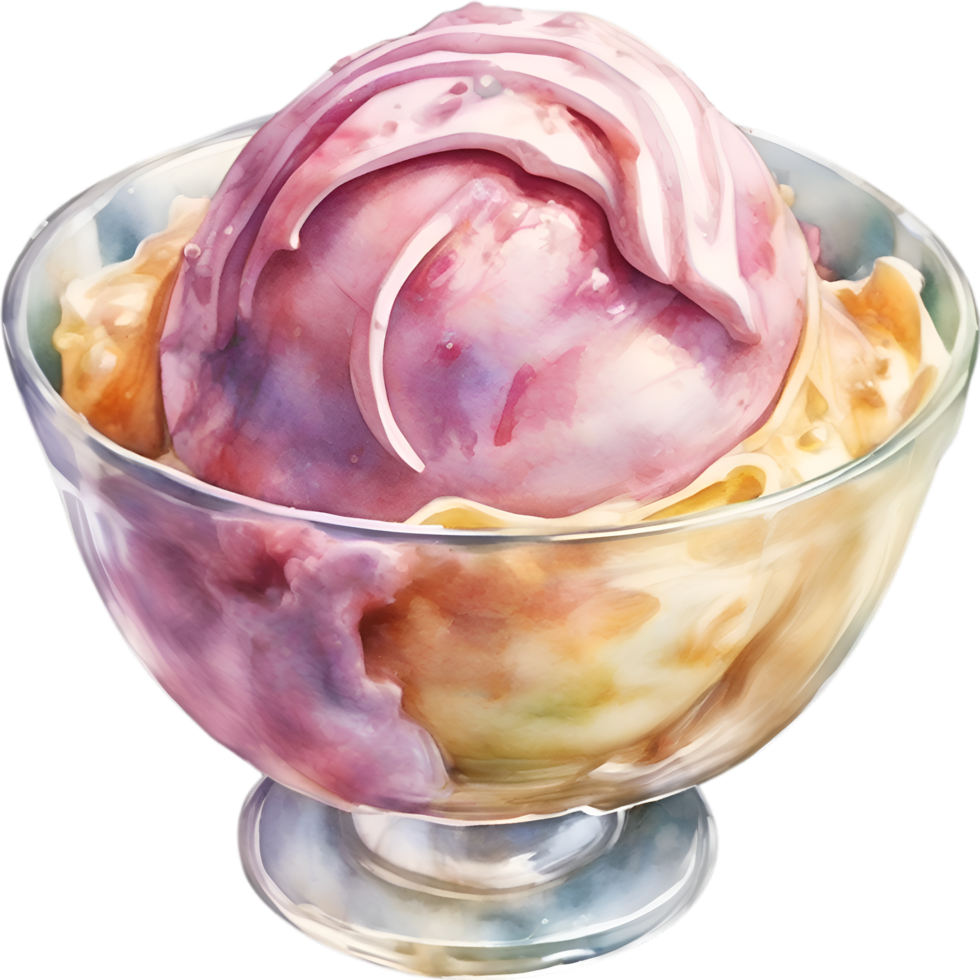 AI generated Delicious-looking Ice Cream painting. Ai-generated. png