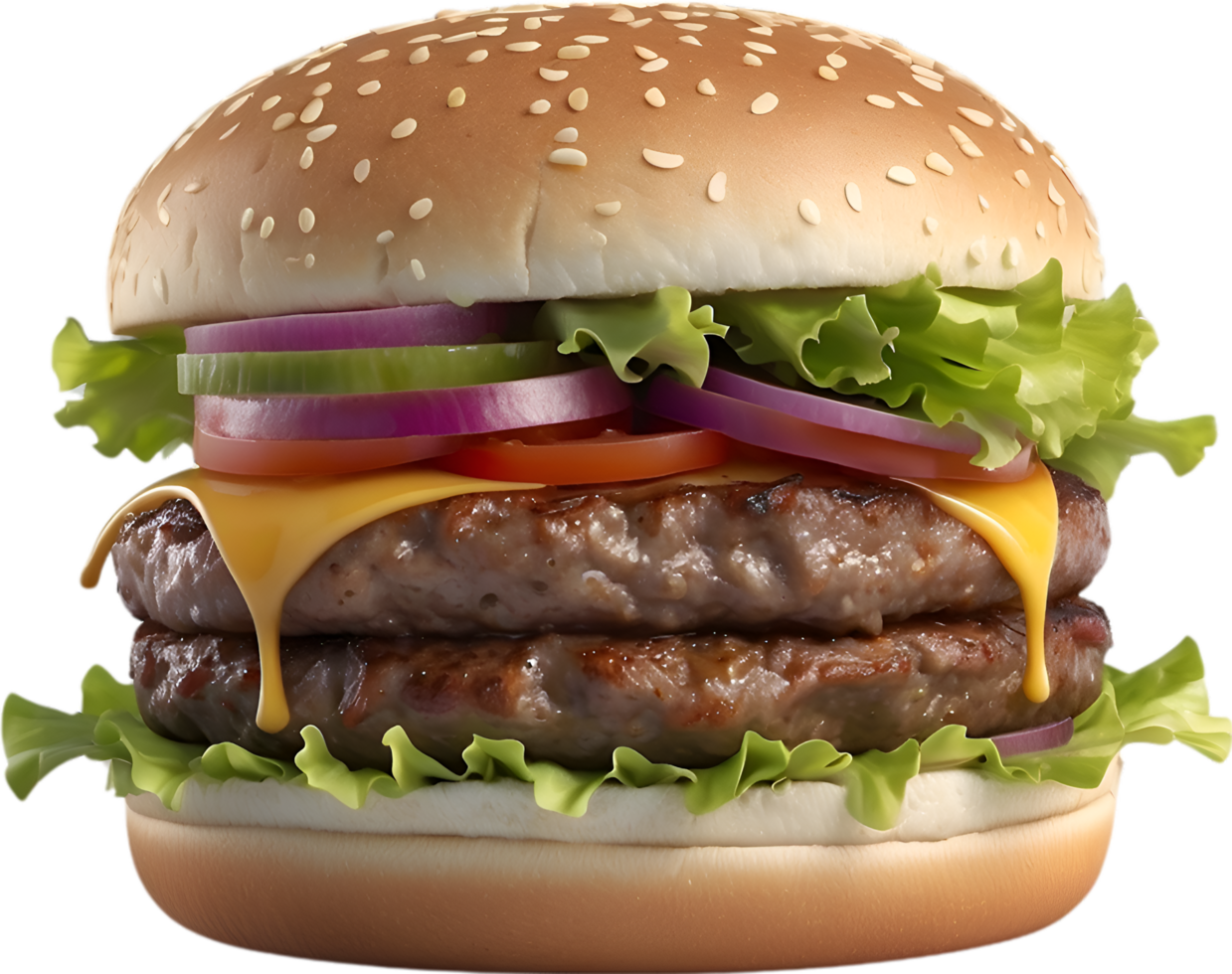 AI generated Delicious-looking Burger. Ai-generated. png