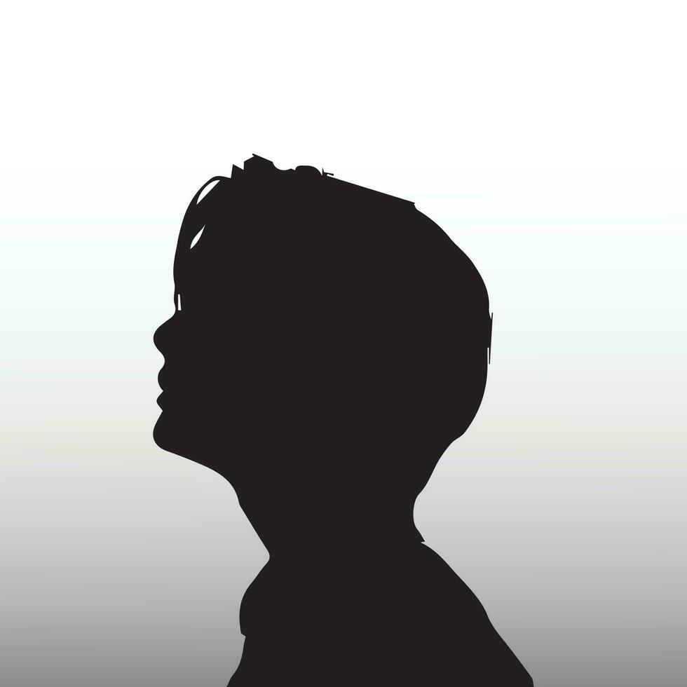 Young sad man silhouette vector