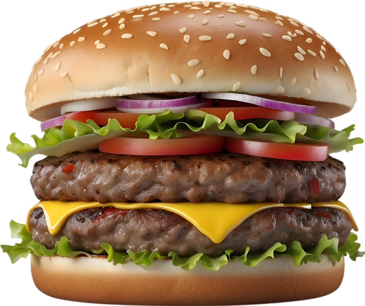 AI generated Delicious-looking Burger. Ai-generated. png