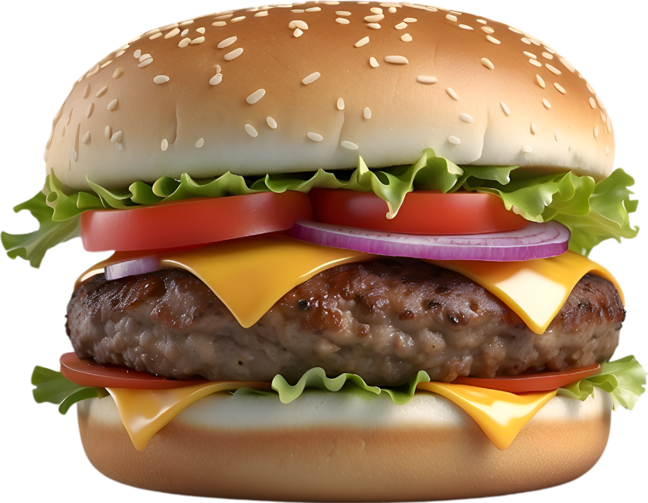 AI generated Delicious-looking Burger. Ai-generated. png