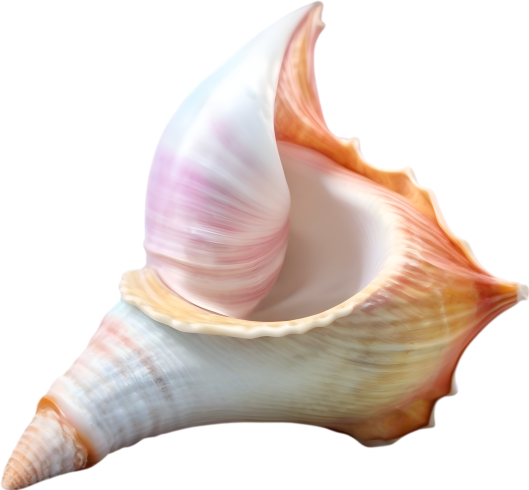 AI generated an image of a colorful seashell. Ai-Generated. png