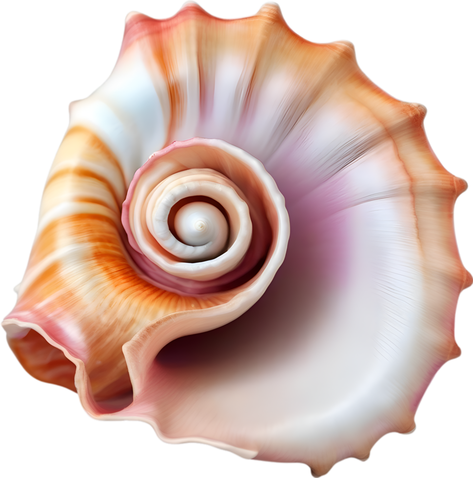 AI generated an image of a colorful seashell. Ai-Generated. png