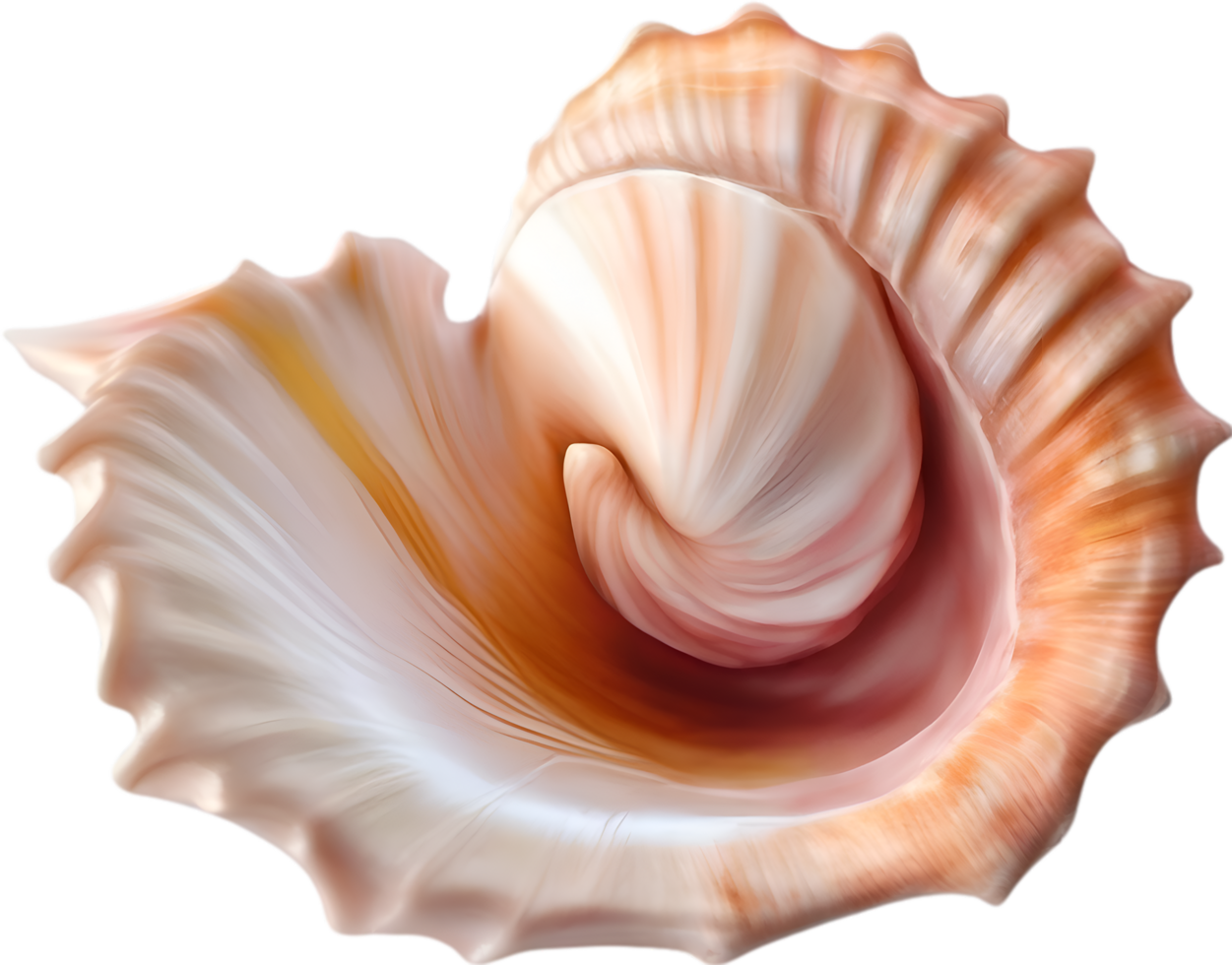 AI generated an image of a colorful seashell. Ai-Generated. png
