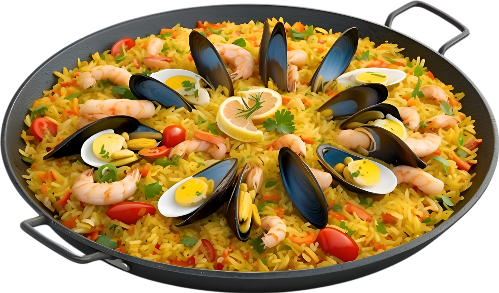 AI generated Delicious-looking Paella. Ai-generated. png