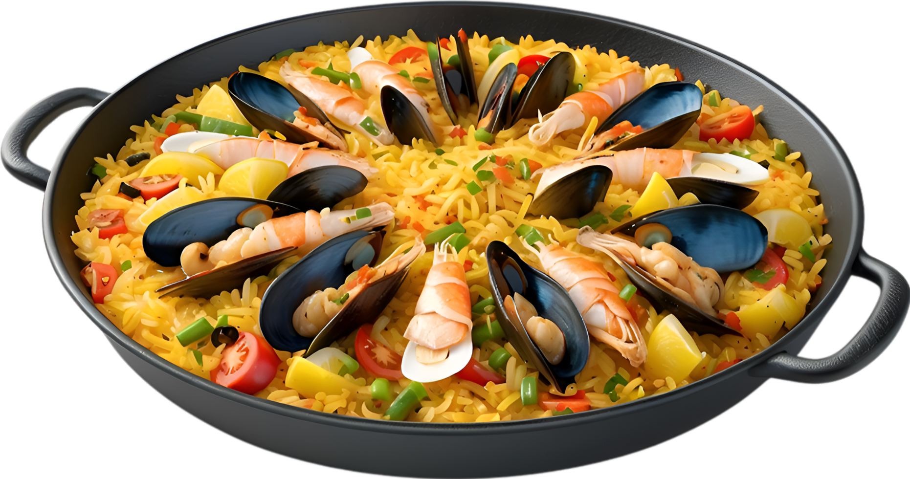 AI generated Delicious-looking Paella. Ai-generated. png