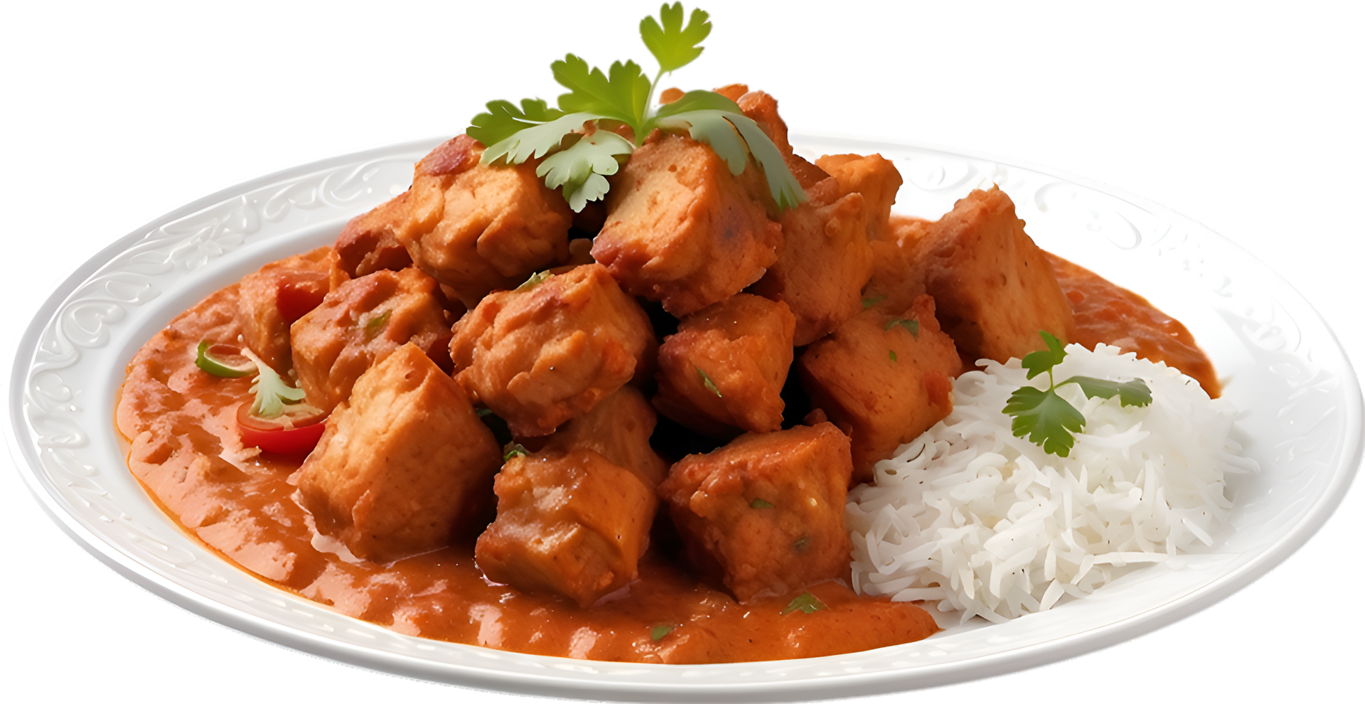 AI generated Deliciouslooking Chicken Tikka Masala. Aigenerated