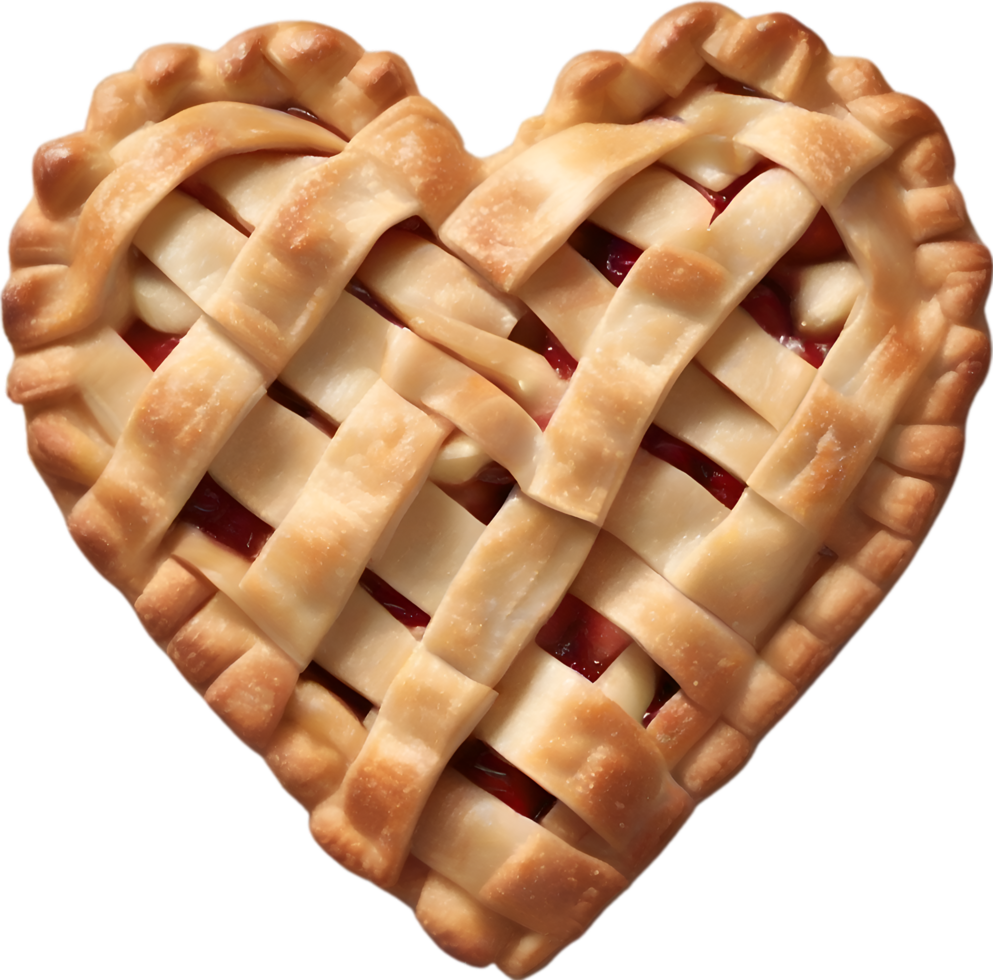 AI generated Heart-Shaped Apple Pie. Ai-Generated. png