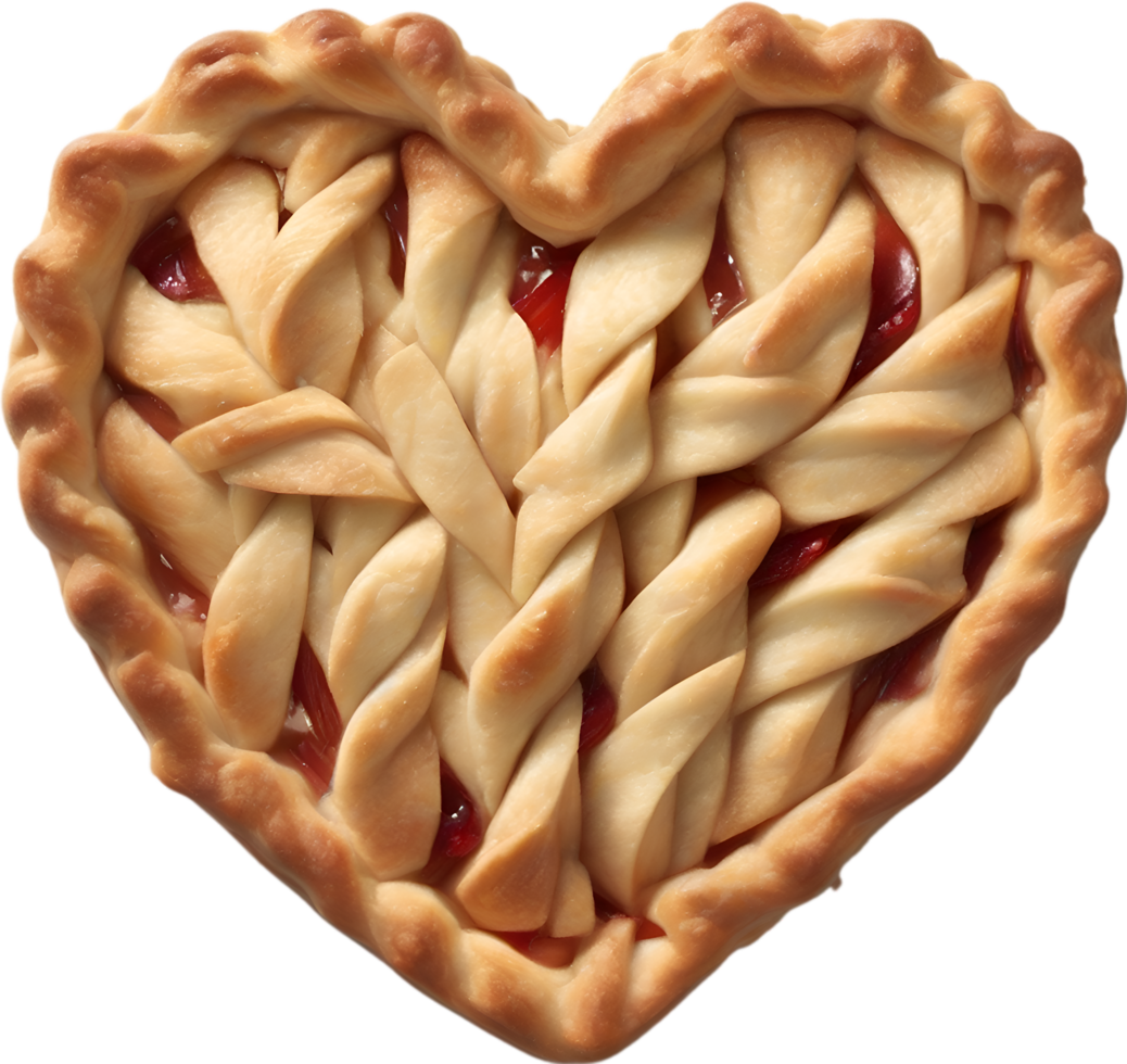 AI generated Heart-Shaped Apple Pie. Ai-Generated. png
