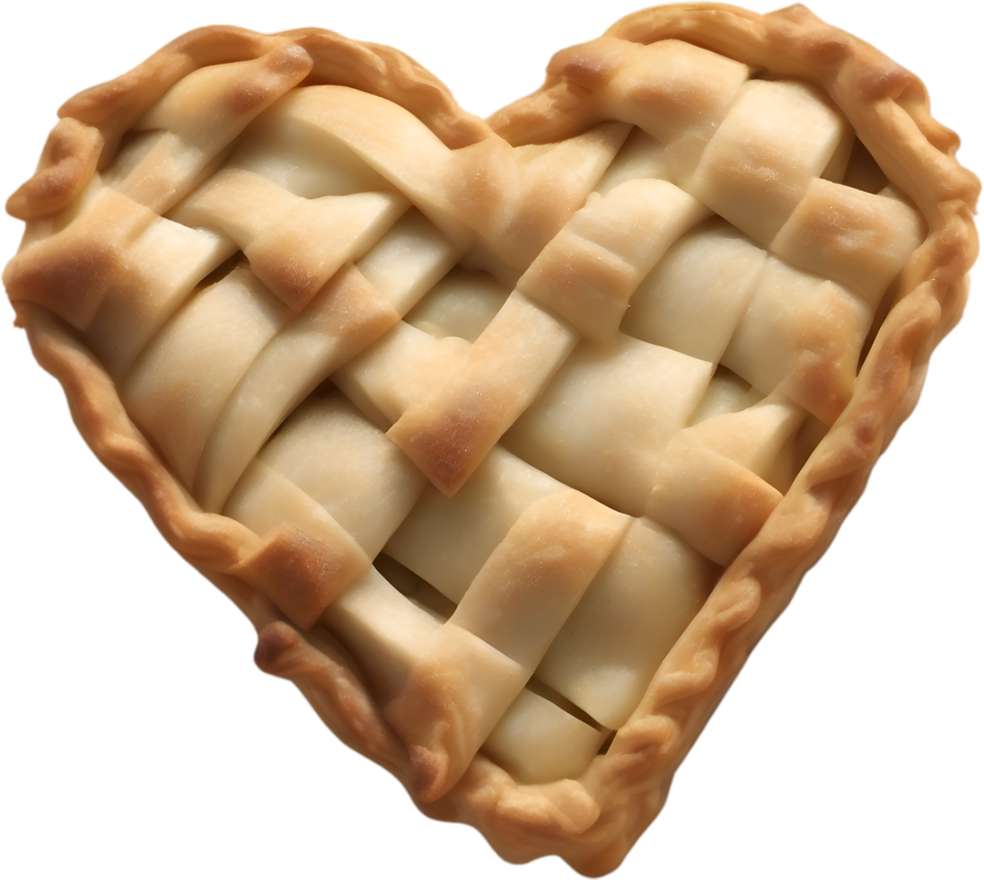 AI generated Heart-Shaped Apple Pie. Ai-Generated. png