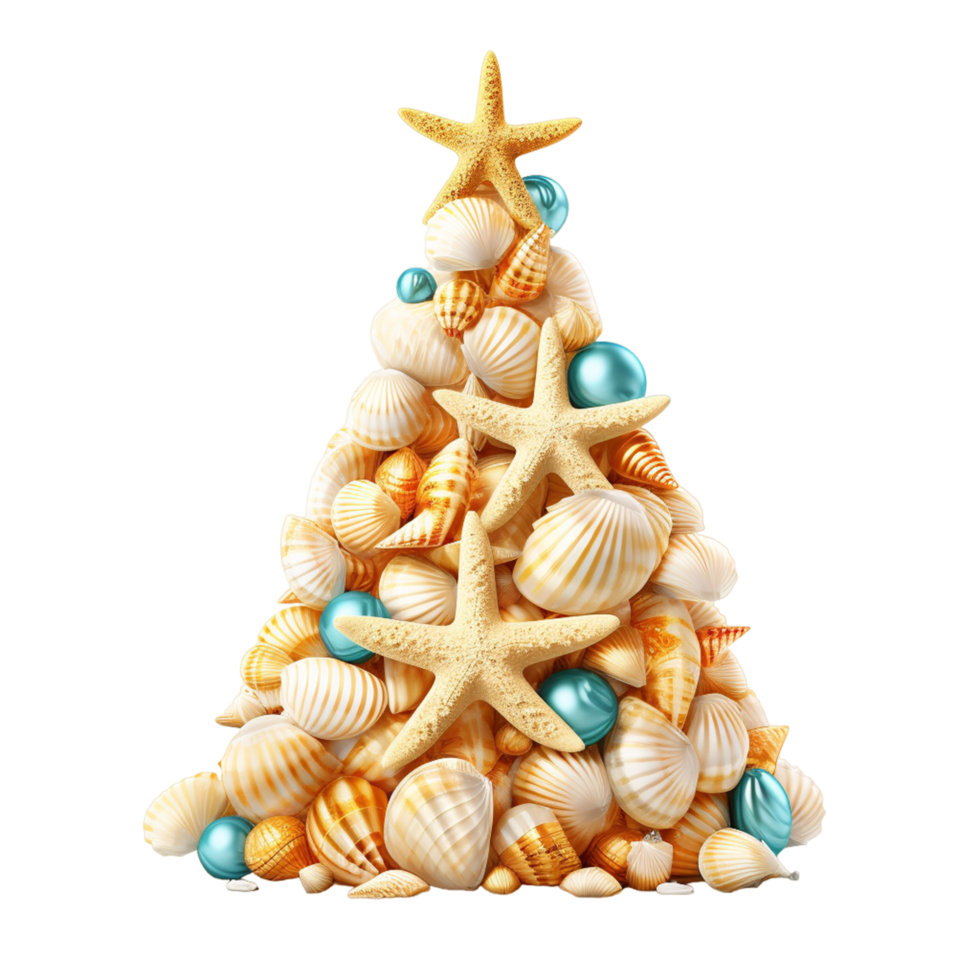 AI generated Christmas tree 70s style transparent background high quality png