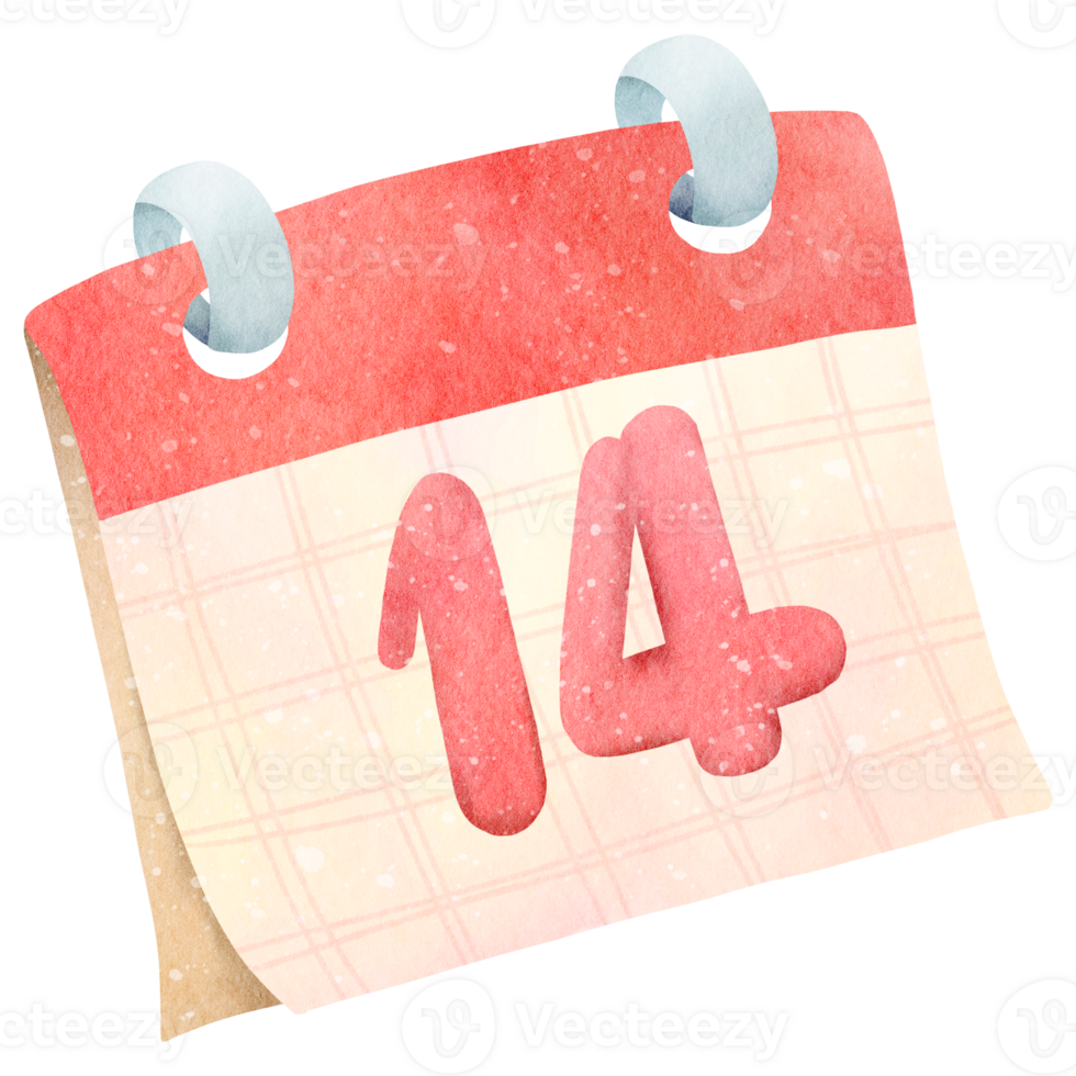 Valentinstag Kalender Aquarell png