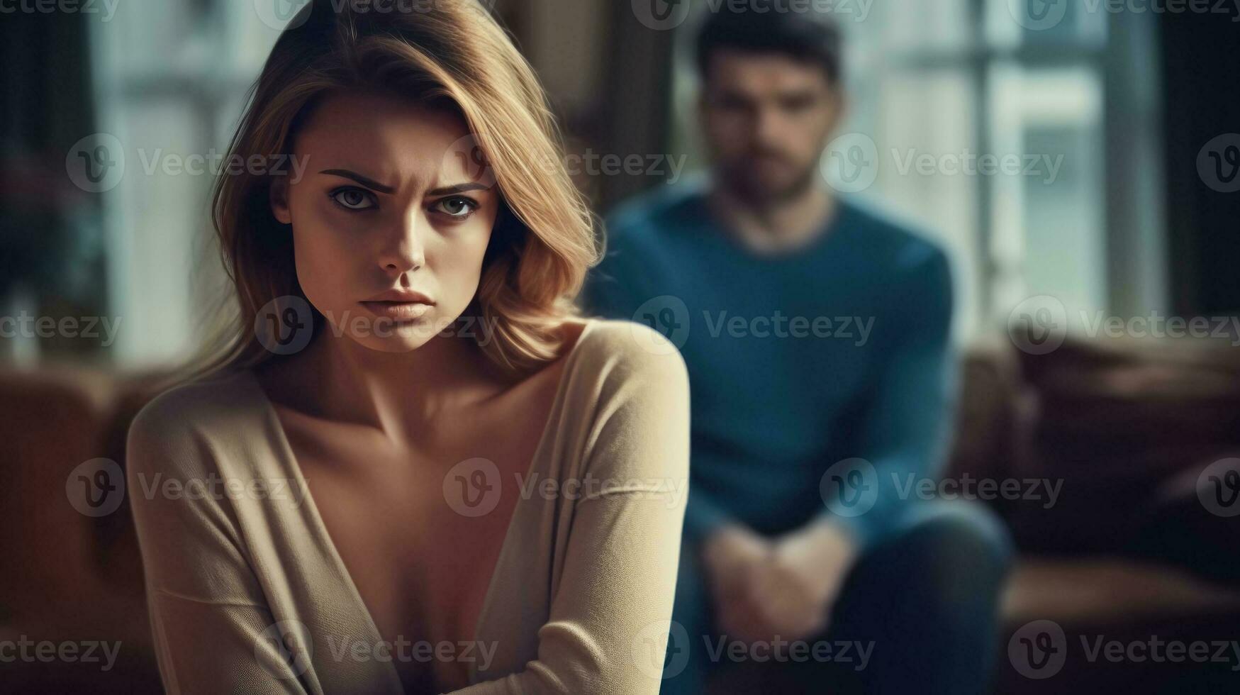 AI generated Through the Lens of Despair - Visualizing Marital Discord and Strained Connections photo