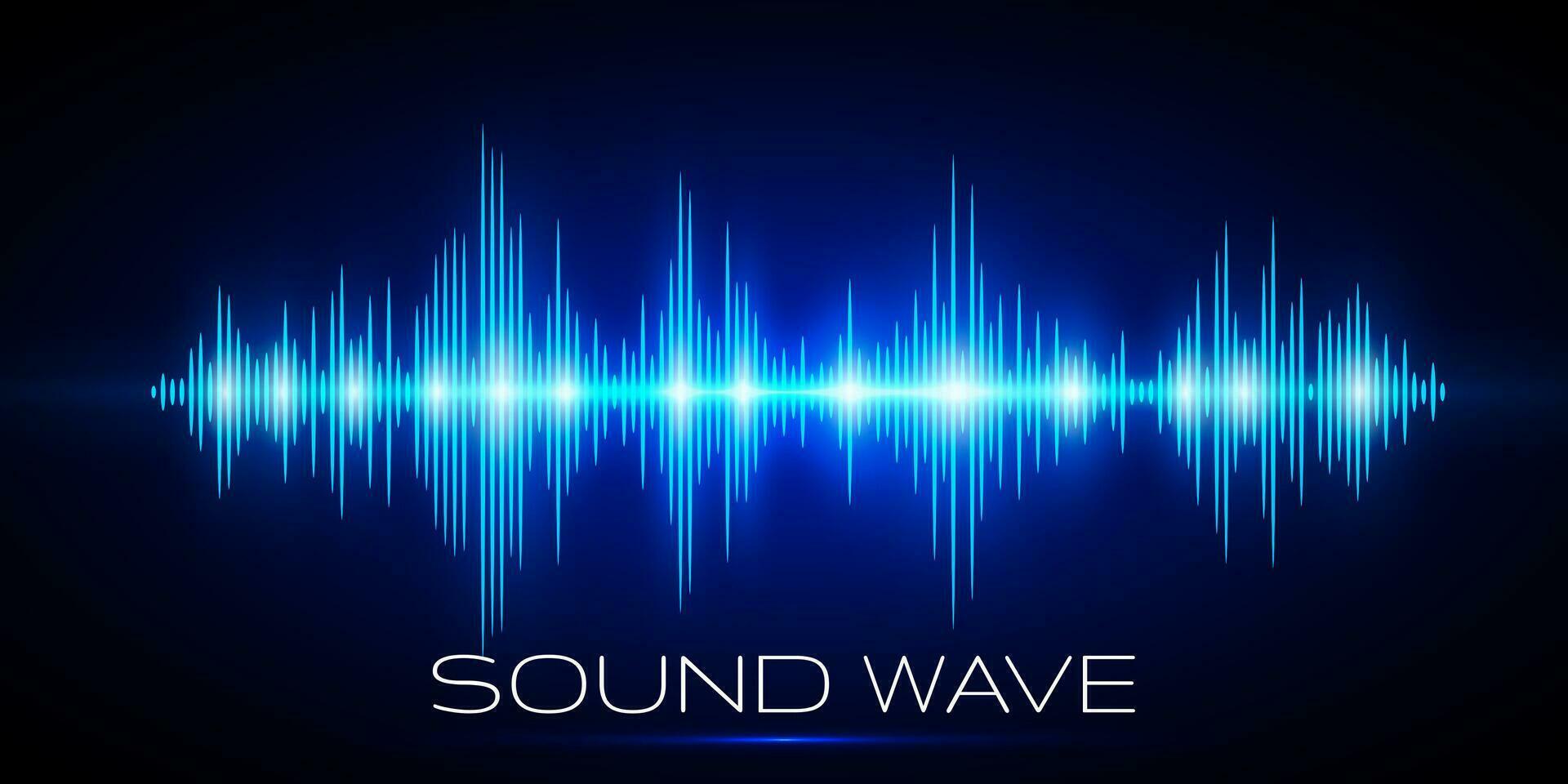 Sound waves oscillating glow light, Digital wave, Abstract technology background - Vector