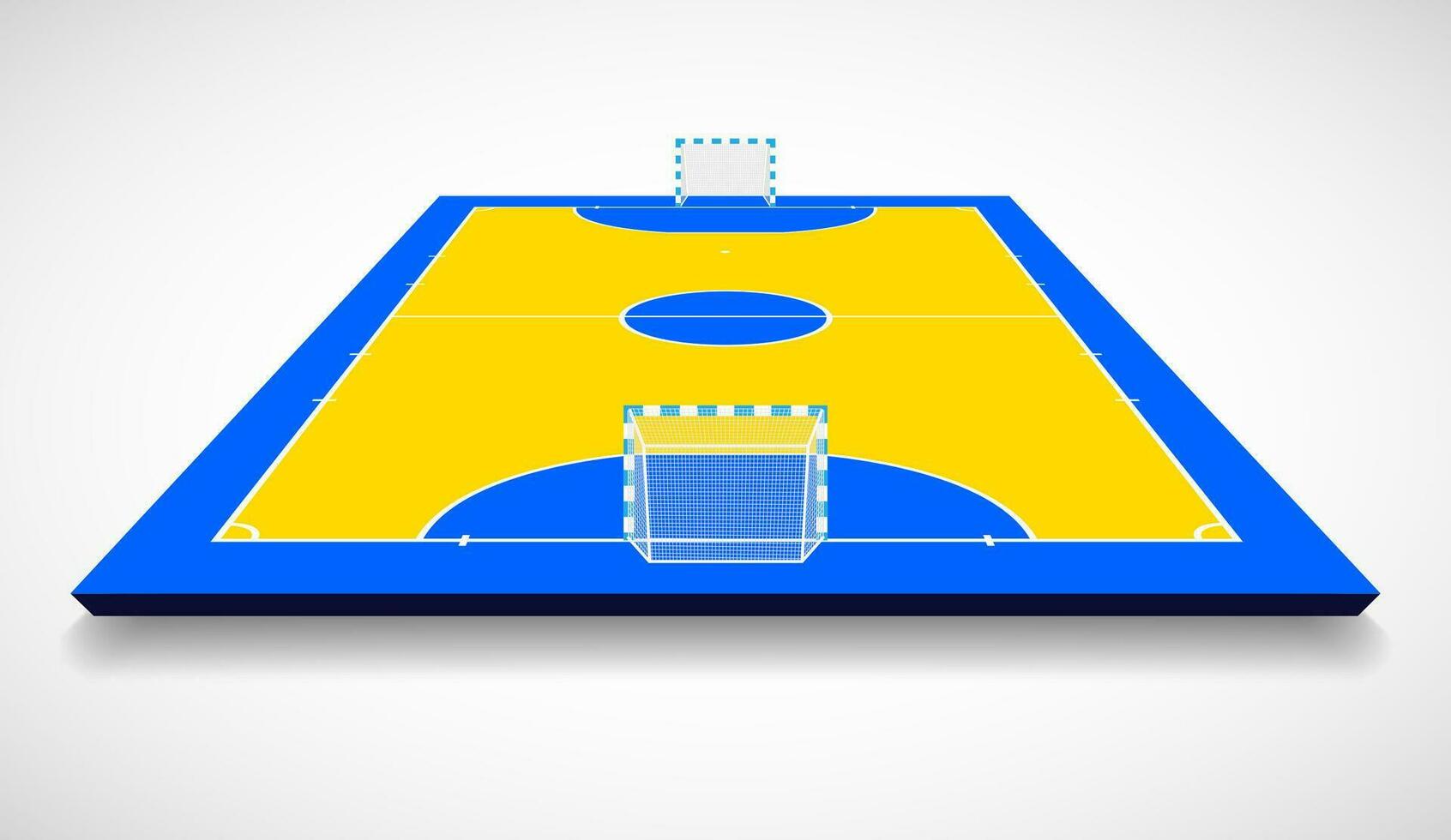 Futsal court or field perspective view vector illustration