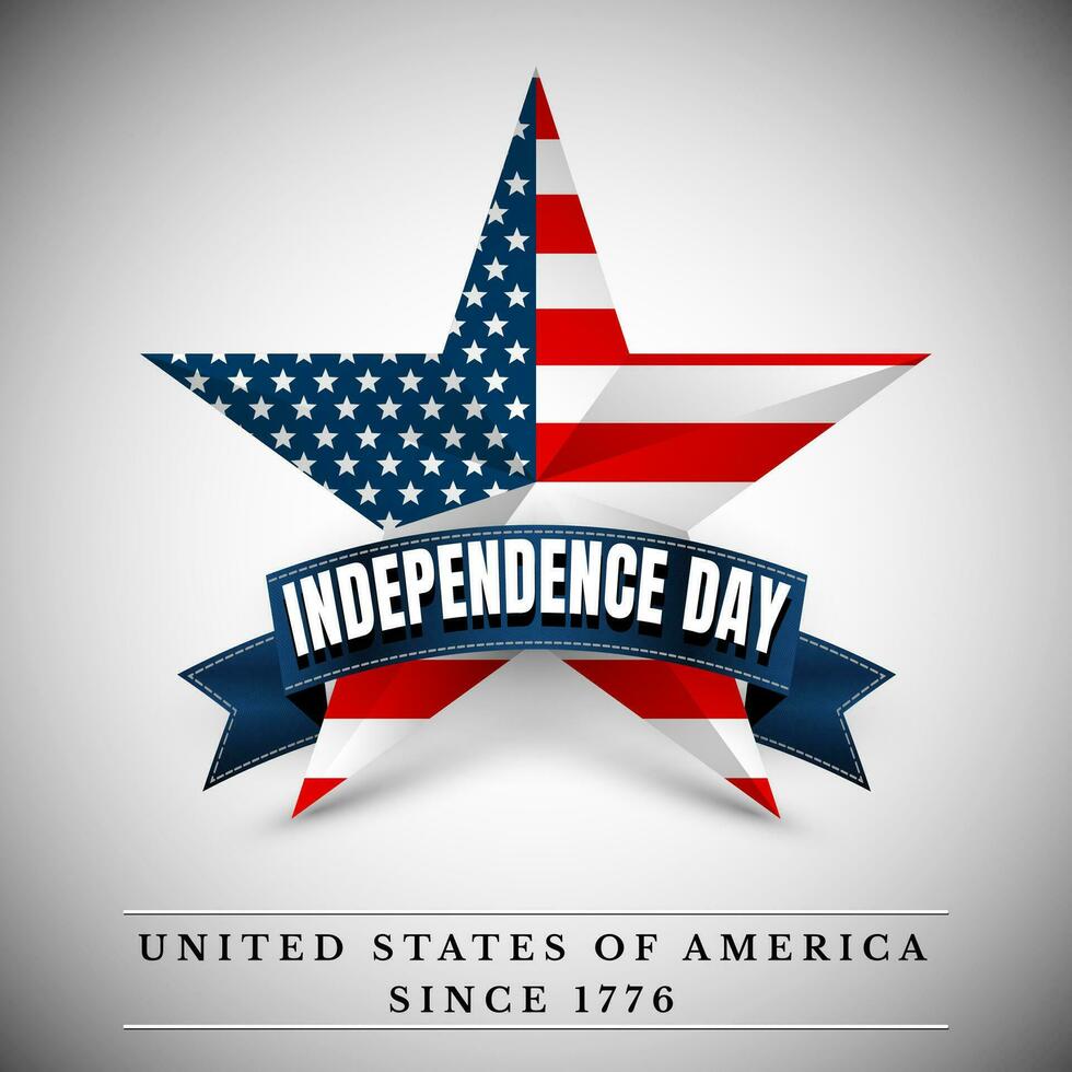 4 th july usa star, independence day. Vector illustration