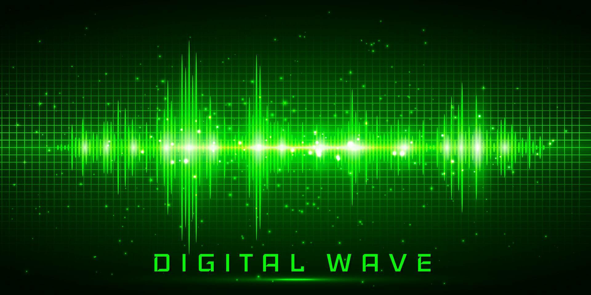 digital ola, sonido olas oscilante resplandor luz, resumen tecnología antecedentes - vector