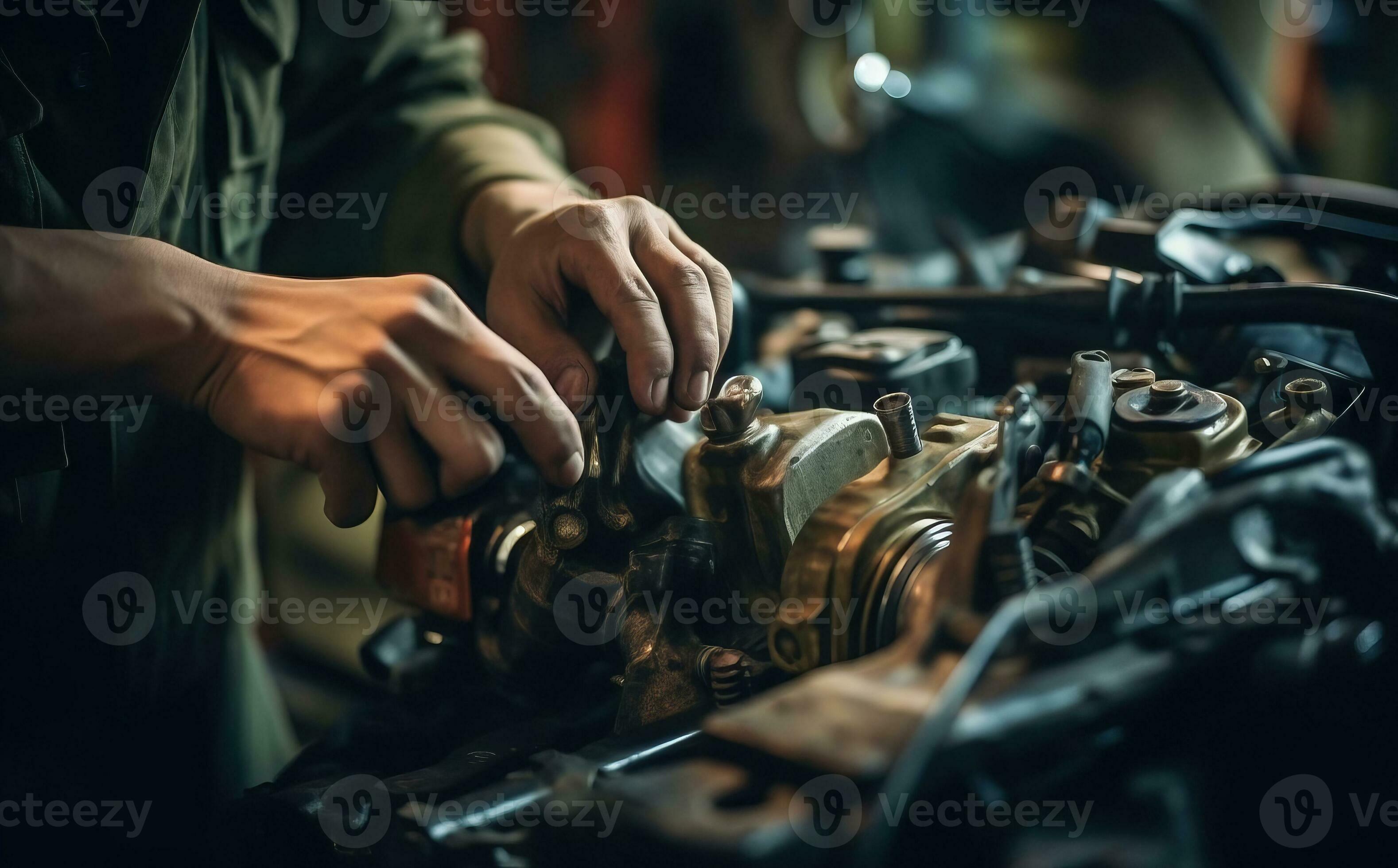 AI generated Precision Repair Auto Mechanic's Expertise in Motor Work