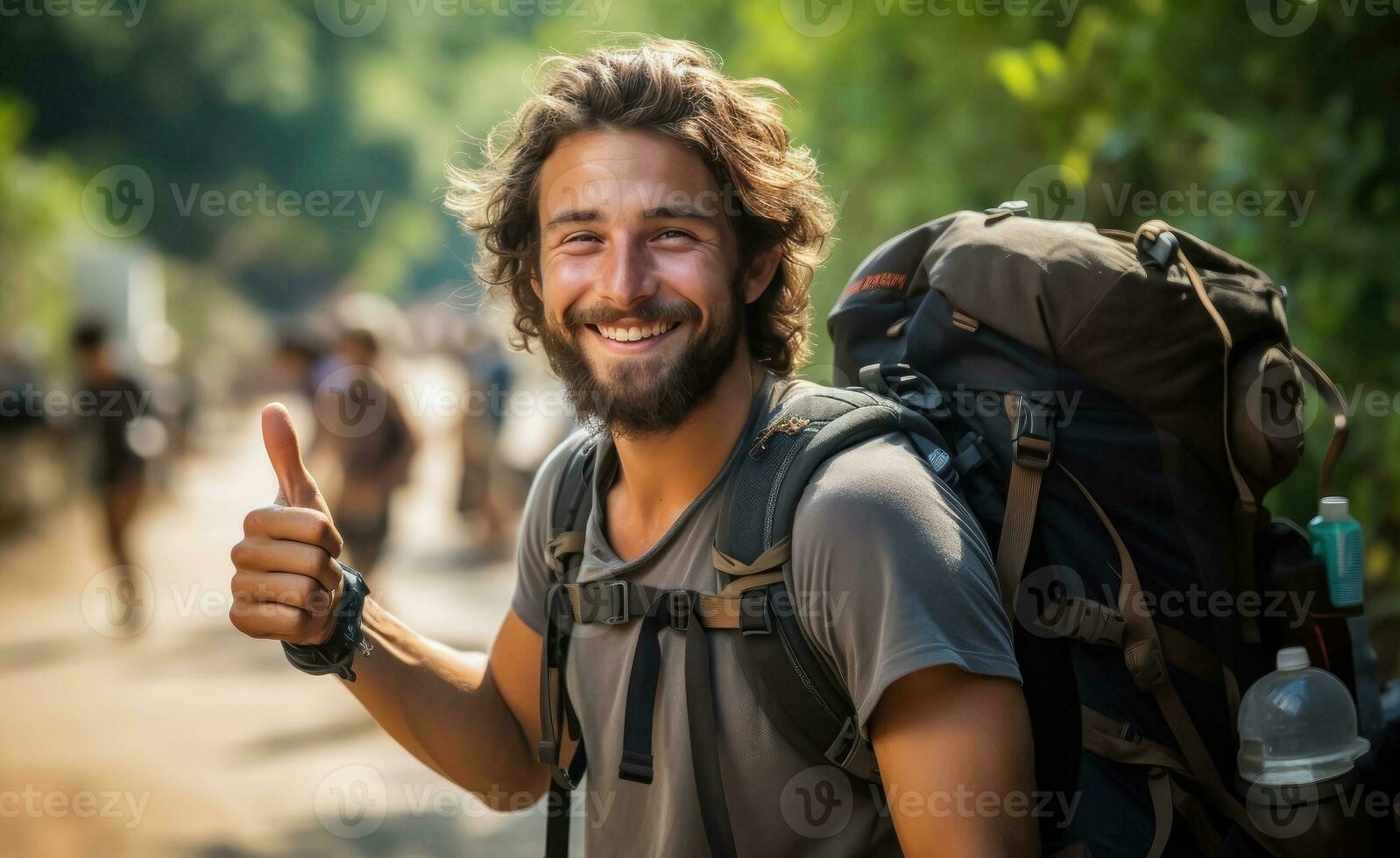 AI generated Journey by Vote - Hitchhiking Adventure on the Road photo