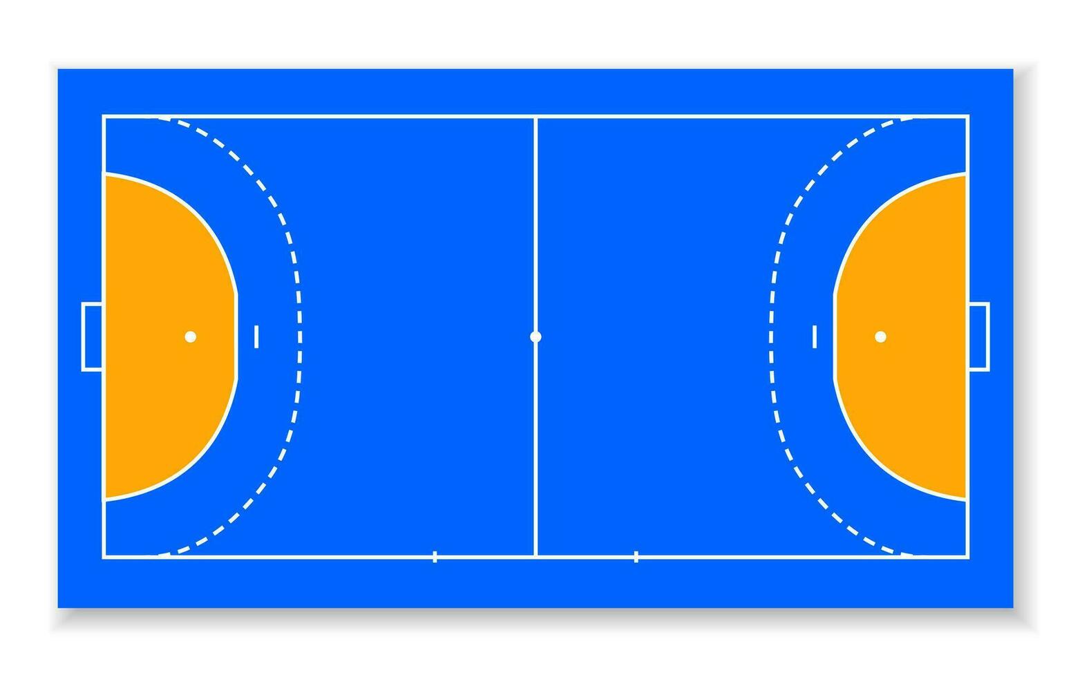 detailed illustration of a handball field, cort eps10 field top view vector illustration